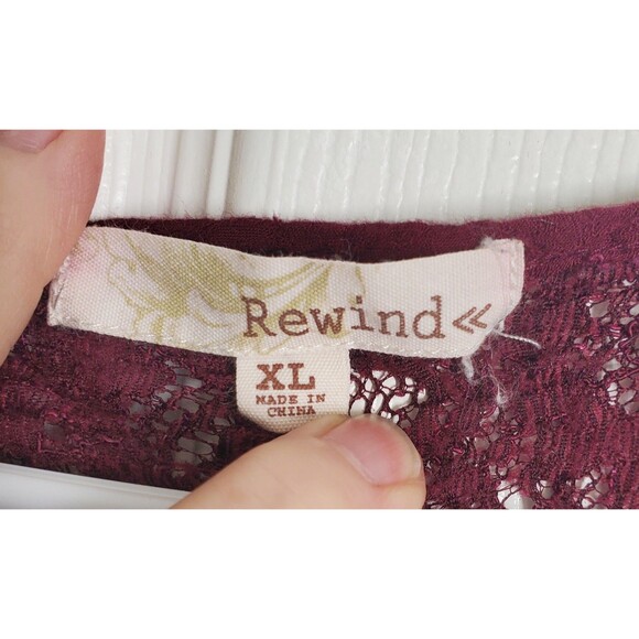 Rewind Womens Cold Shoulder Gauxy Peasant Blouse Red Purple Size XL Embroidered - Picture 7 of 11